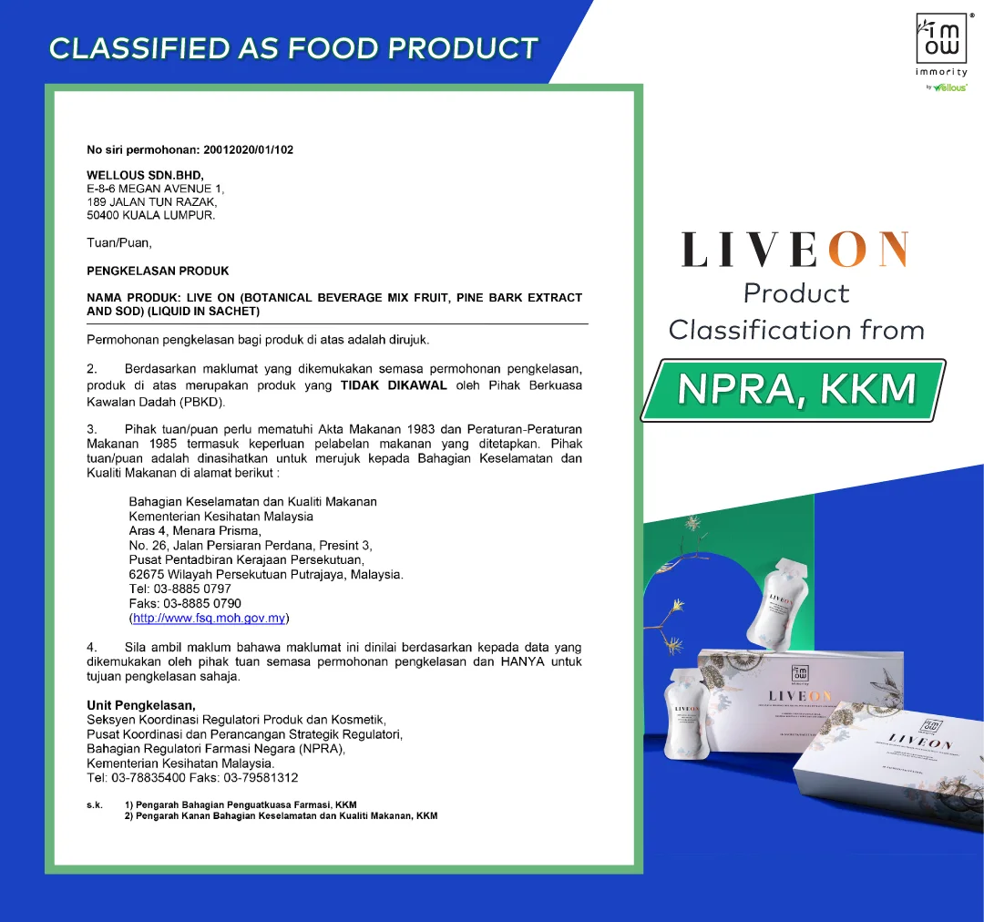LIVEON_Food-Classification-certificate_EN
